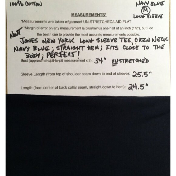 𝅺jones NEW YORK Stretch Pullover Crew Neck Top, NAVY BLUE, NWT, Size L - Picture 7 of 7